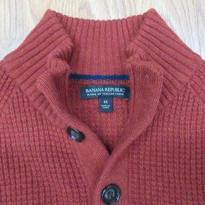 BANANA REPUBLIC ITALIAN YARN SWEATER DARK ORANGE/ BROWN Sz MEDIUM, M